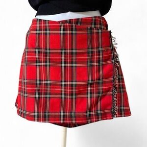 Charlotte Russe Red Tartan Mini Skirt